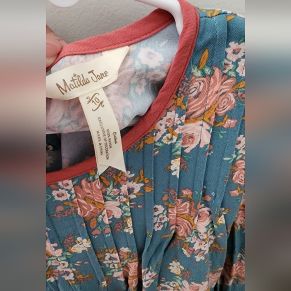 Matilda Jane Afina Girls' Top blue floral Size 10 - Picture 5 of 7